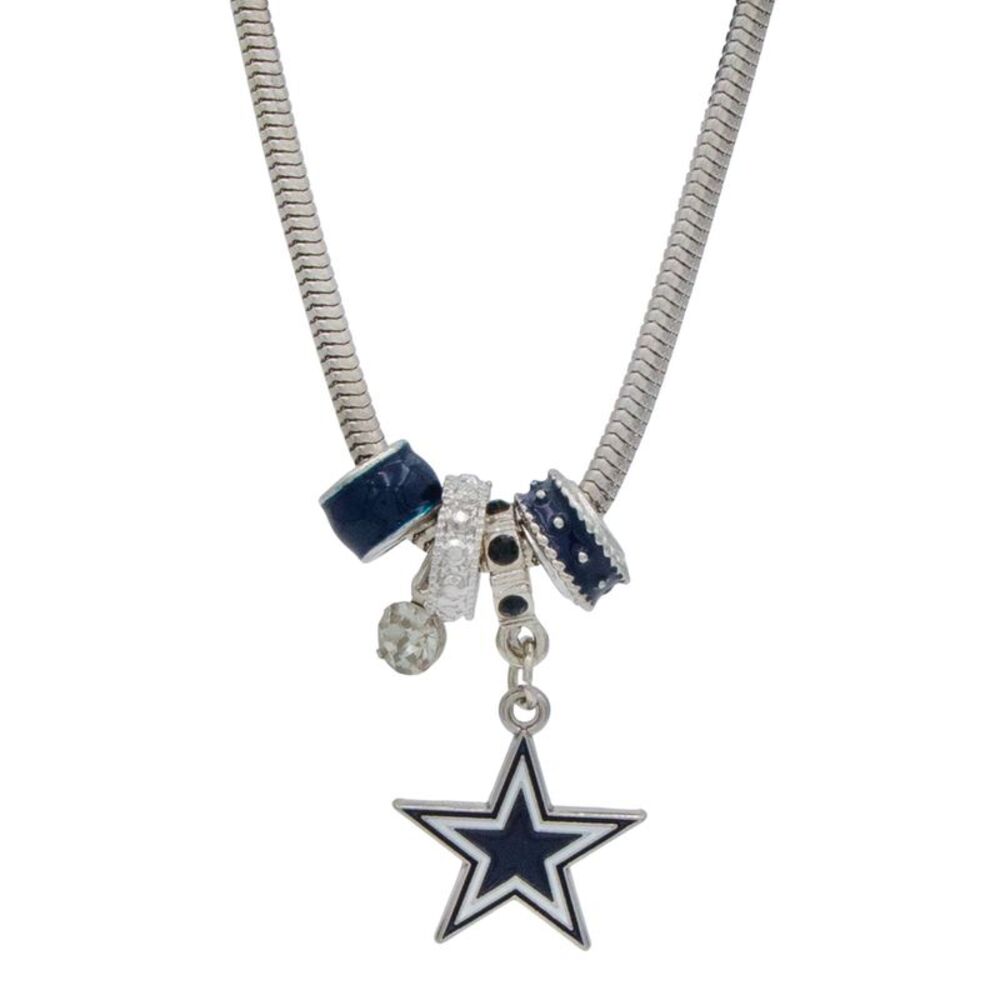 Siskiyou NFL Women's Dallas Cowboys 18-Inch Euro Bead Charm Necklace
